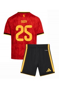 Belgia Nathan Ngoy #25 Jalkapallovaatteet Lasten Kotipeliasu MM-kisat 2026 Lyhythihainen (+ Lyhyet housut)